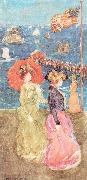 Maurice Prendergast Figures Under the Flag oil painting reproduction